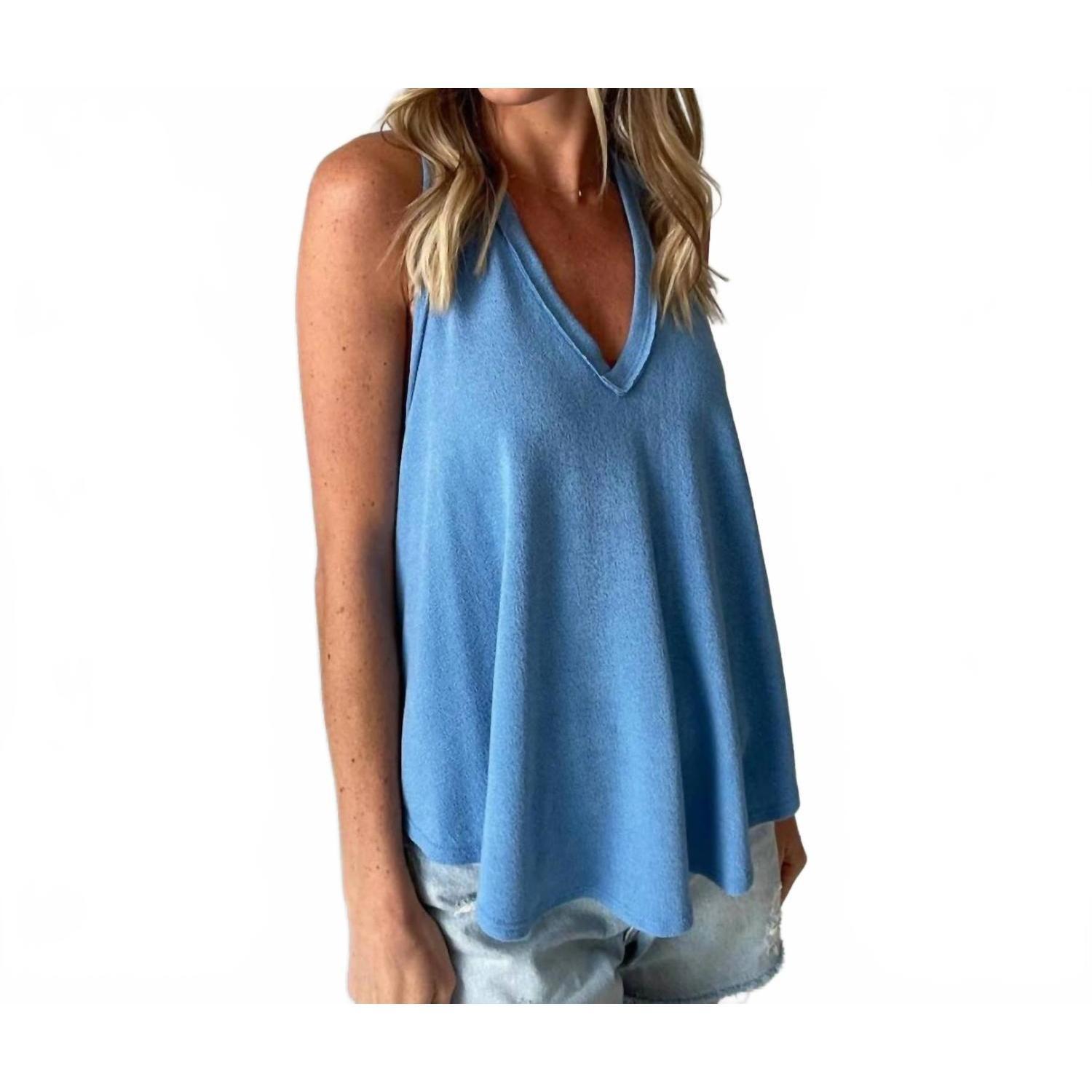 New Six/Fifty Delilah Tank Top In Crystal Blue